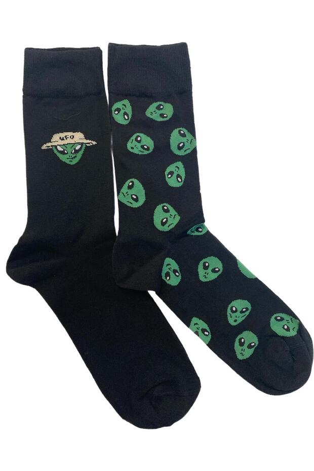 Quality Comfortable Breathable Alien Patterned Unisex 2-Piece Socks