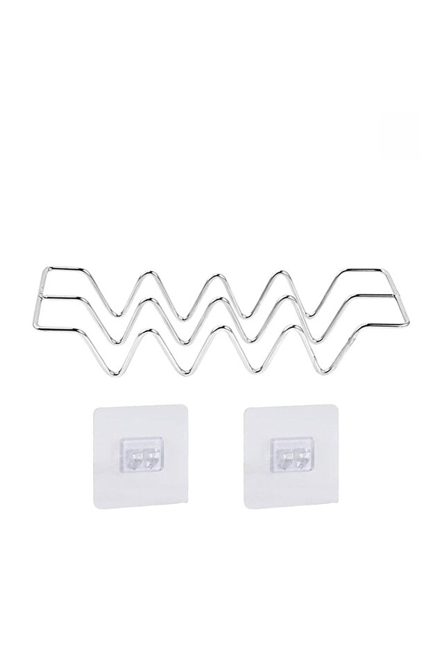 1PC With Stickers Stainless Steel Minimalist Creative Soap Dish Rack Draining Soap Holder for Kitche