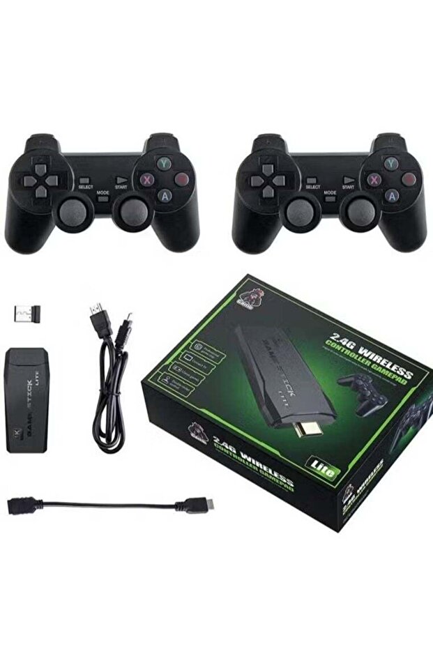 GAME Console 4K HD Video Game Console 2.4G Dual Wireless Controller Classic 64GB Retro TV Game Console 10000 Game Stick