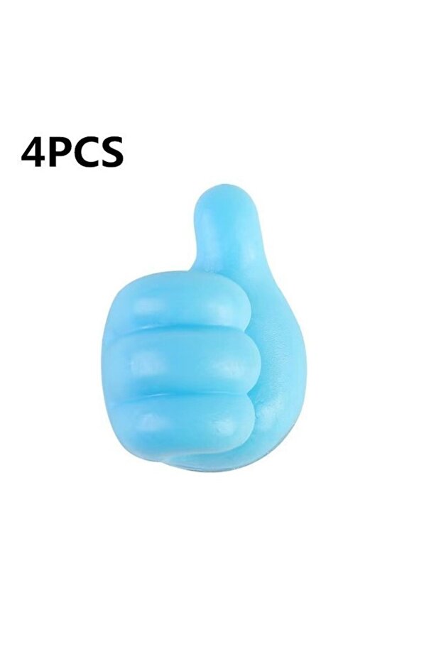 4PCS Blue Multifunctional Silicone Thumb Hook Wire Organizer Hand Desk Dormitory Non-perforated Char
