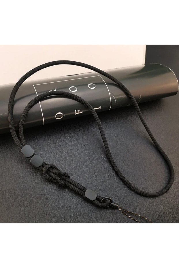 black Colorful Hand-woven Adjustable Phone Lanyard Detachable Dual-use Lanyard Long Anti-lost Neck H