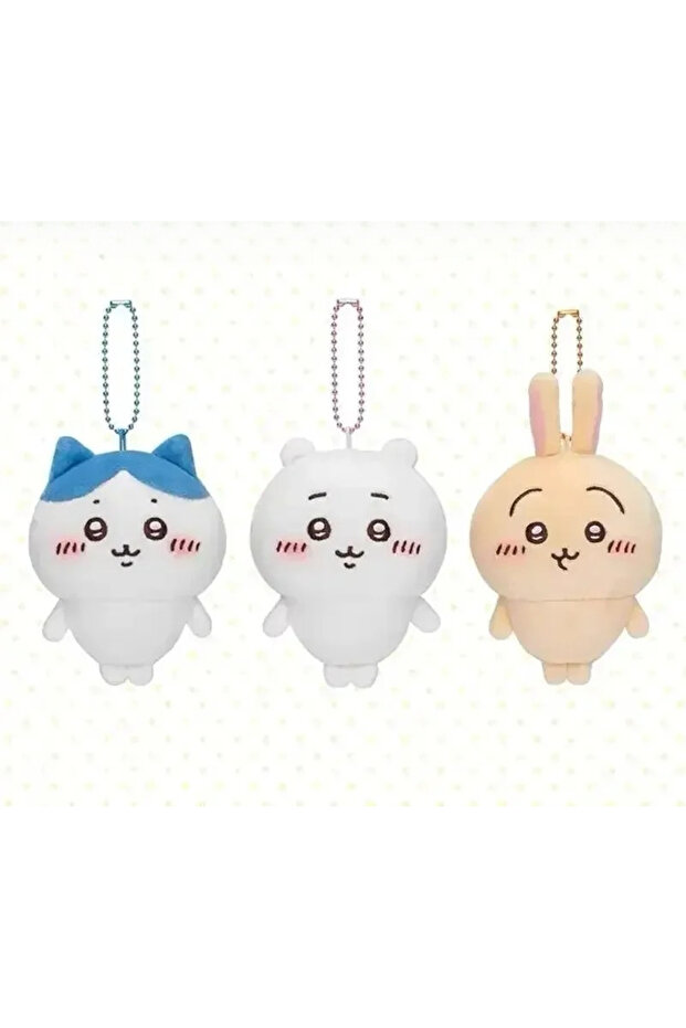3pcs Kawaii Figures Chiikawa Cartoon Cute Plush Keychain Figures Hachiware Usachi Small Feet Pendant