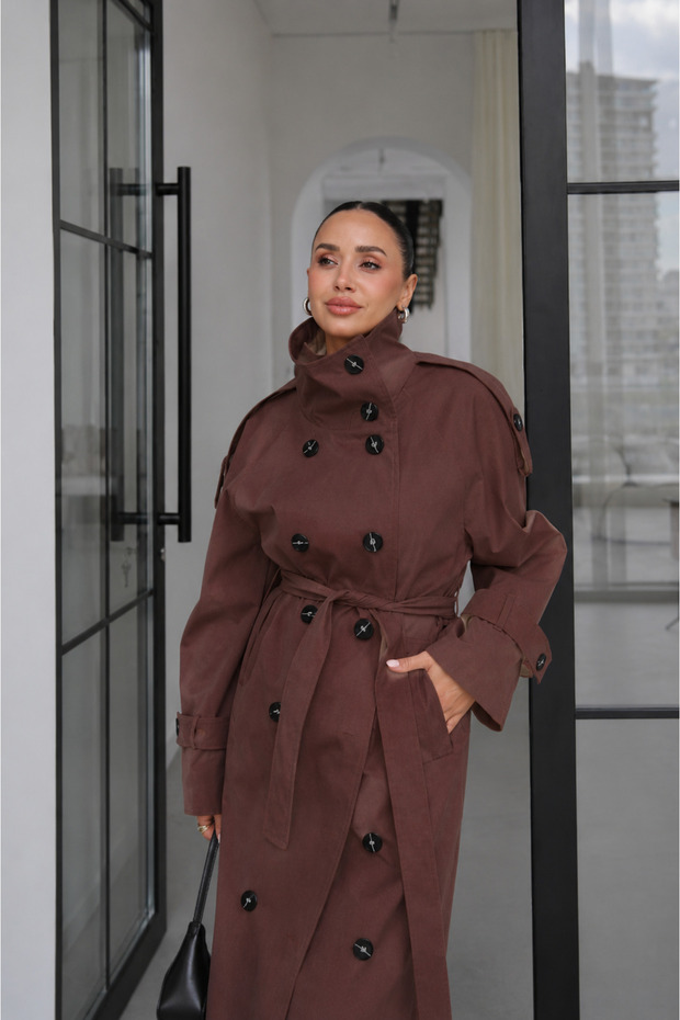 New Season Stand Collar Women's Trench Coat