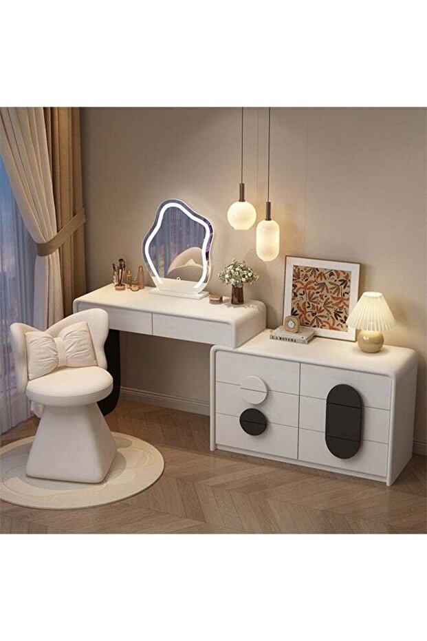 Modern Vanity Table with LED Mirror – Sleek and Space-Saving for Modern Homes