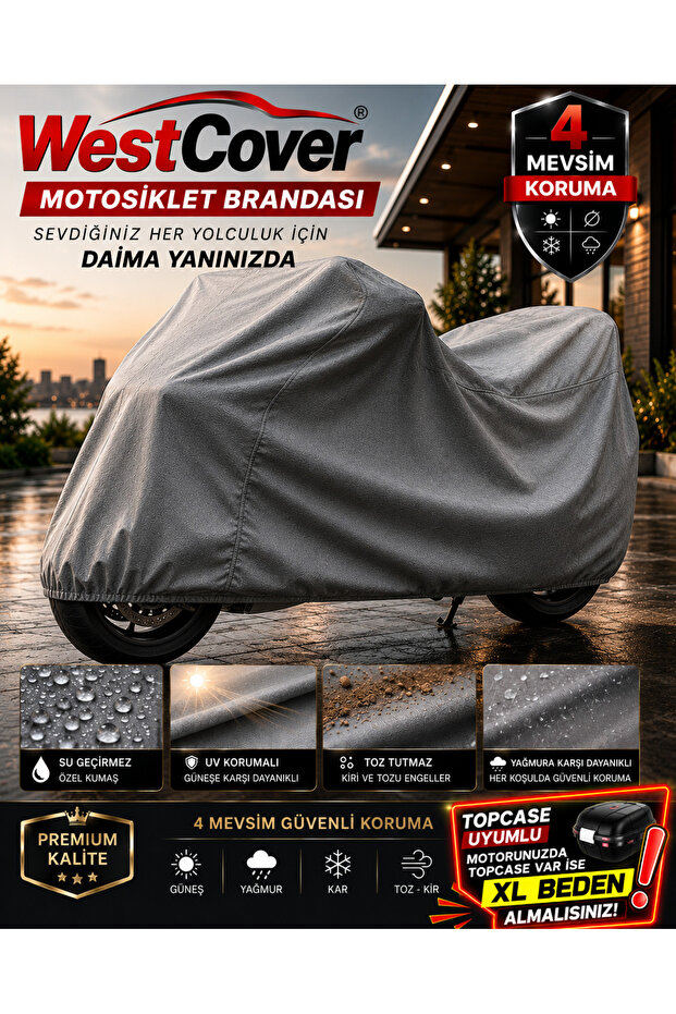 Yamaha Tmax-Tech Max Compatible Gray Premium Top Quality Thick Felt Material Motorcycle Tarpaulin-Full Rain Sun Protection Motor Tent