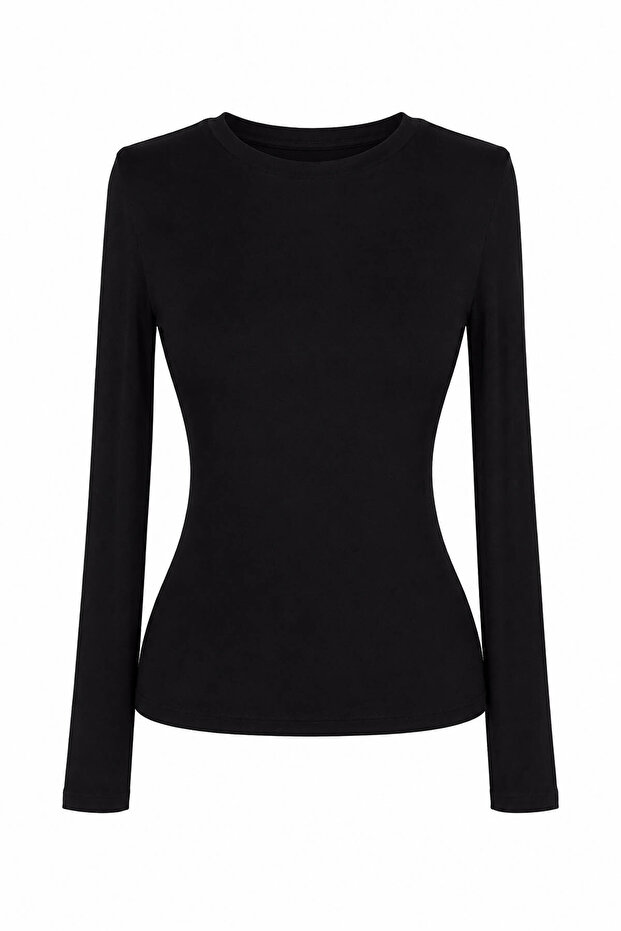 Long Sleeve Black Women's Blouse 4451