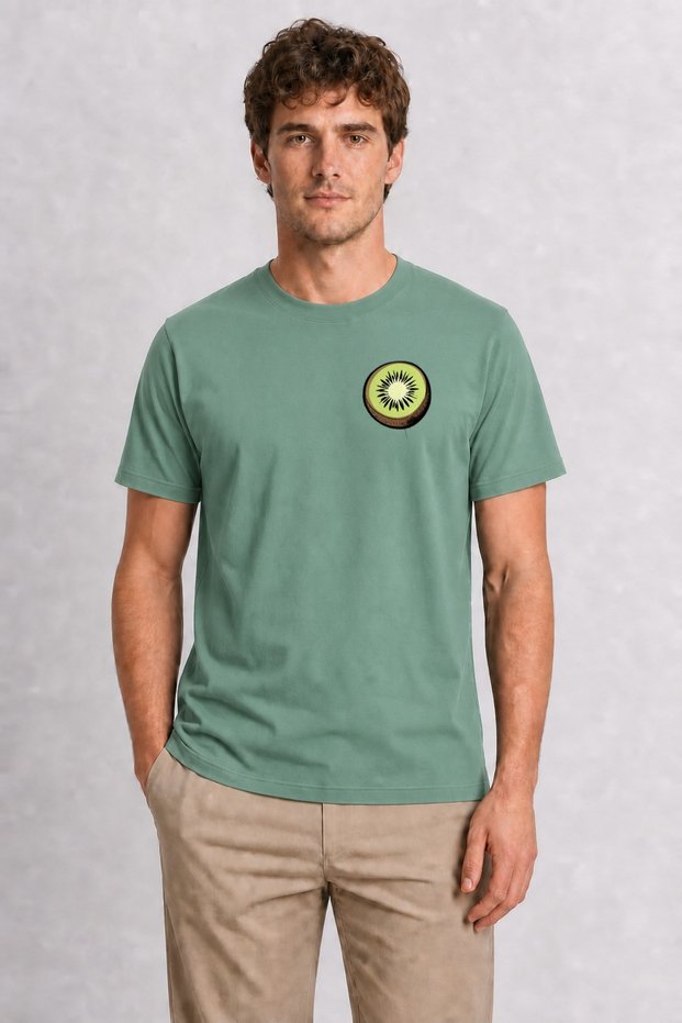 Dynamic Kiwi Graphic T-Shirt Print - Green