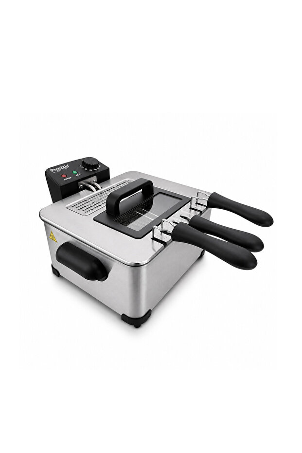 Prestige Stainless Steel Deep Fryer 4L 2000W with 3 Baskets and Viewing Window | PR81400