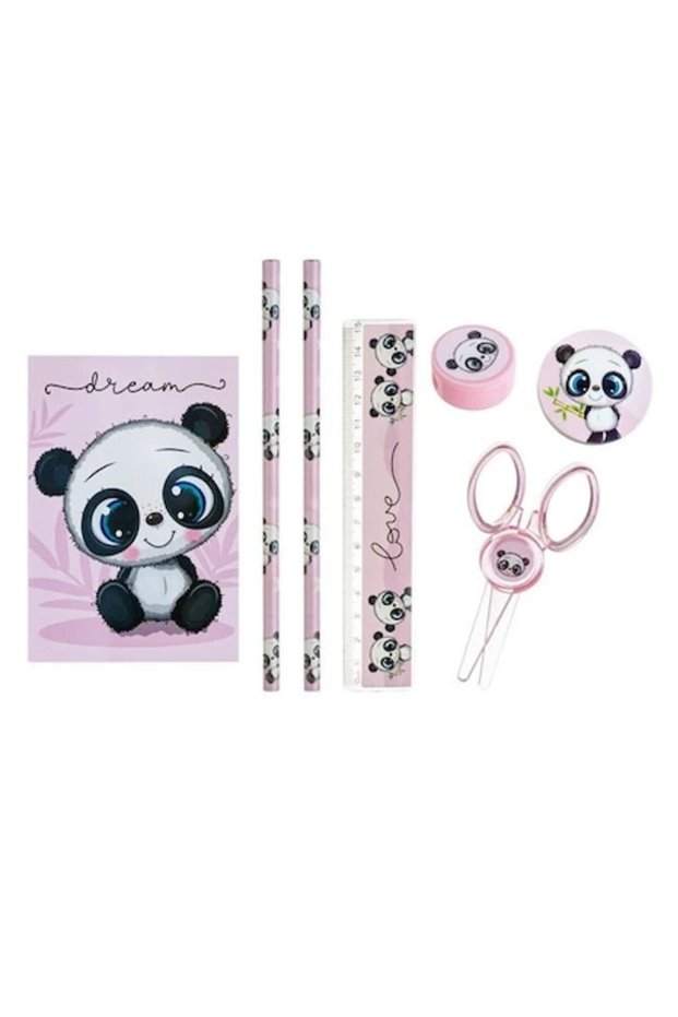 Set școlar Panda - 7 piese