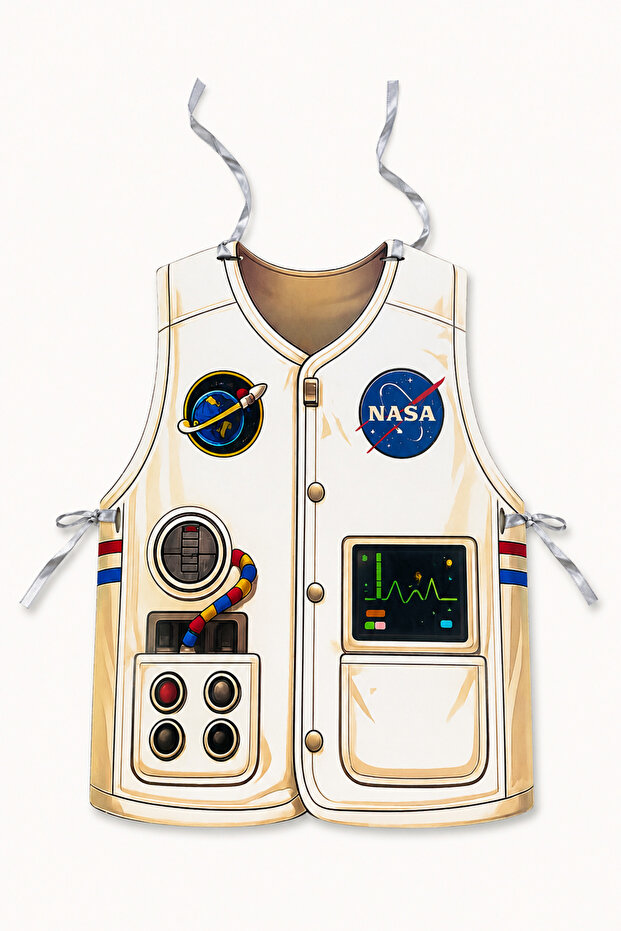 Children's Astronaut Costume Helmet and Outfit 2 Piece Thick Paper Space Themed Occupation Costume