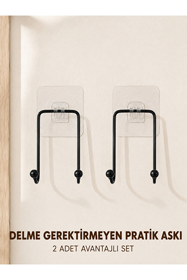 2 Pieces Multi-Purpose Adhesive Hanger Home Kitchen Bathroom Organizer