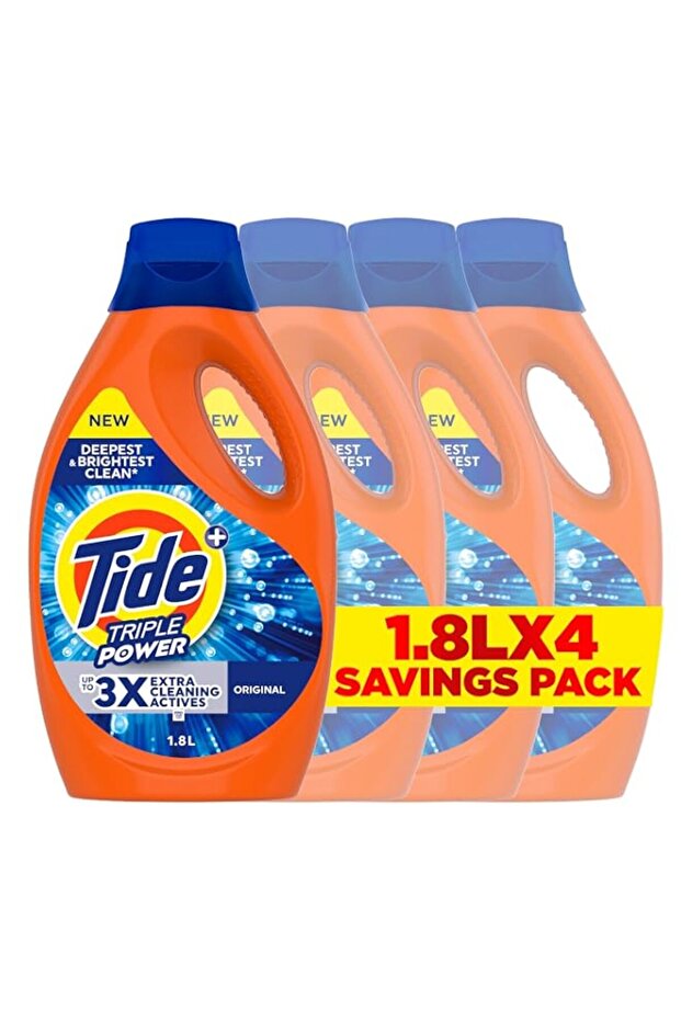 Tide Automatic Power Gel Laundry Detergent, Clean and Fresh, 4 X 1.8L