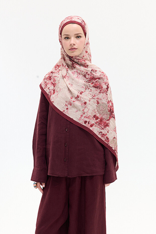 Atlantis Kraş Shawl - Burgundy