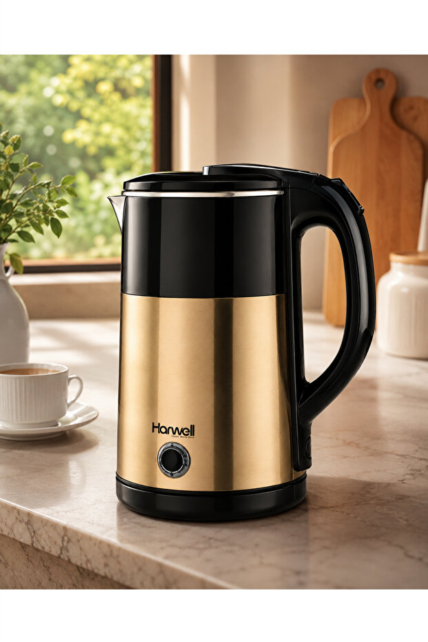 Electric Kettle 2L 1500W 304 Stainless Steel Fast Boil Auto Shut-Off 360° Swivel Base,HK1004