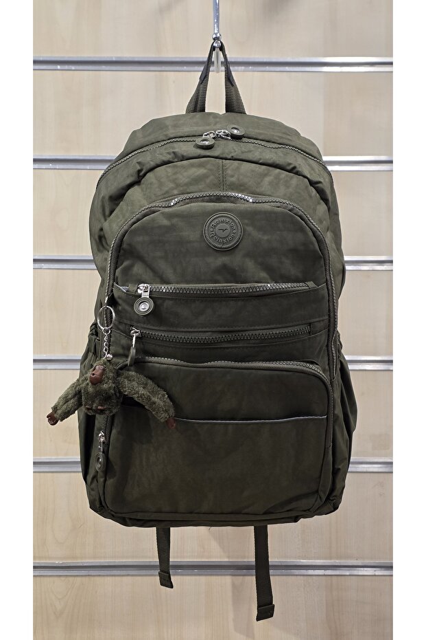 School Bag Crinkle Fabric Multi-Compartment with Accessories