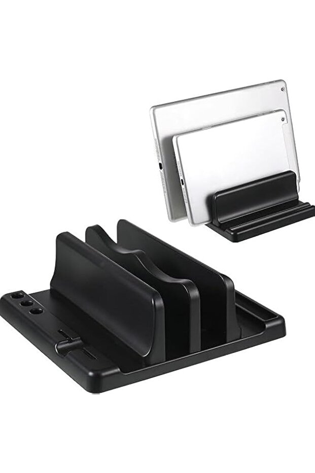 Vertical Laptop Stand, Double Desktop Stand Holder with Adjustable Dock (Up to 17.3 inch),Suitable for most laptops