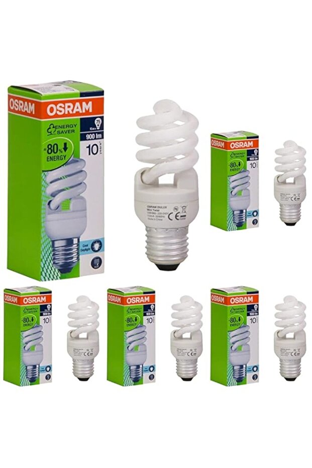 Osram Spiral 15 Watts E27 Day Light ESL Bulb (Pack of 5)