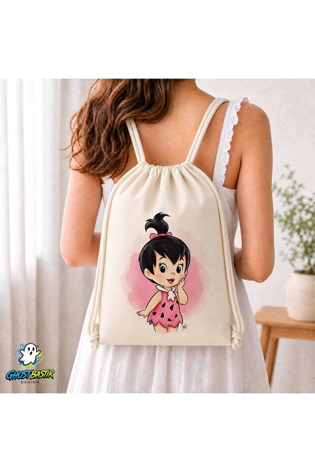 Stone Age Pebble Drawstring Linen Bag C325