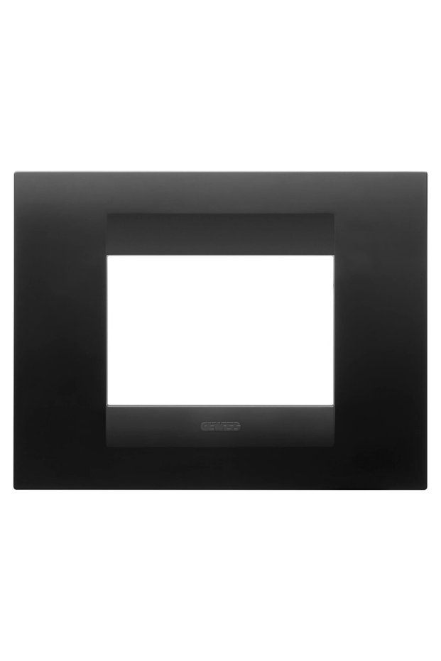 Gewiss Chorus Geo frame, 3 modules, satin black, for socket / switch