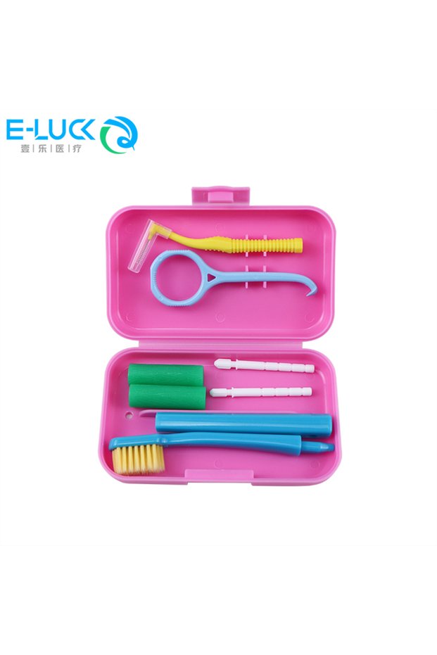 Pink 1box Dental Cleaning Care Kits Portable Travel Oral Cleaning Kits Detachable Toothbrush Inter