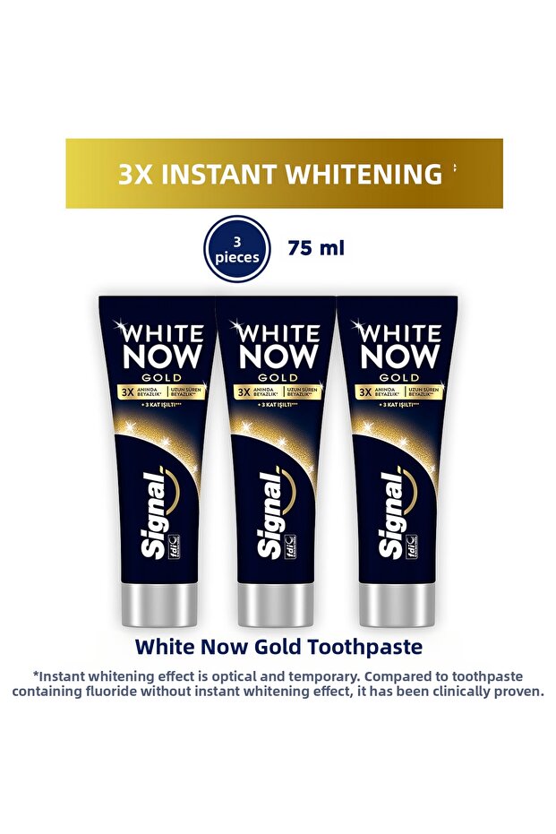White Now Gold Instant Whitening Toothpaste 75mlx3