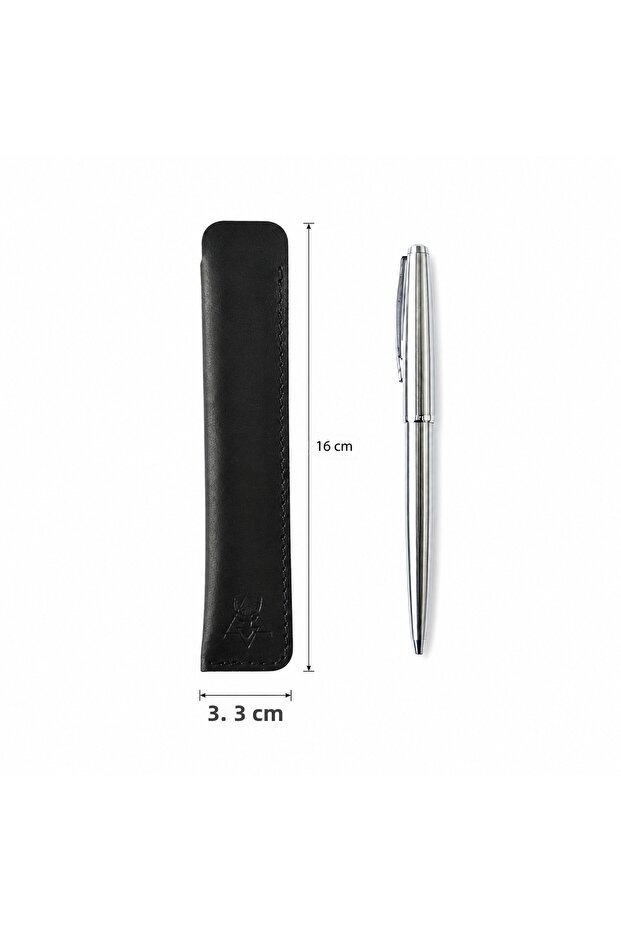 Single Pen Holder - Genuine Frisco Leather - Stylish Protection for Your Pen - Black