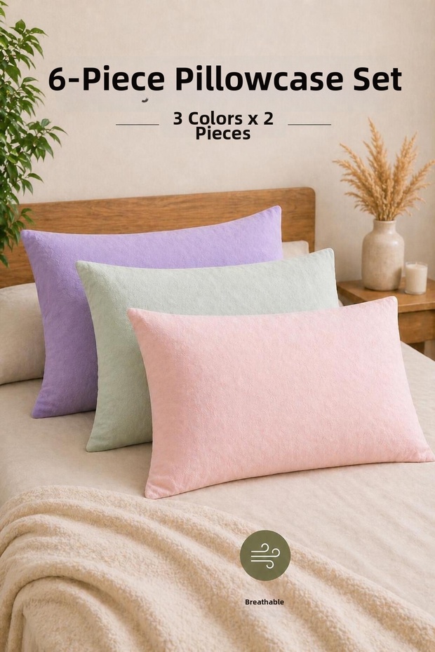 Covered Pillowcase 100% Cotton 50X70 / Envelope Closure Pillowcase 50X70 6 Pieces (3X2)