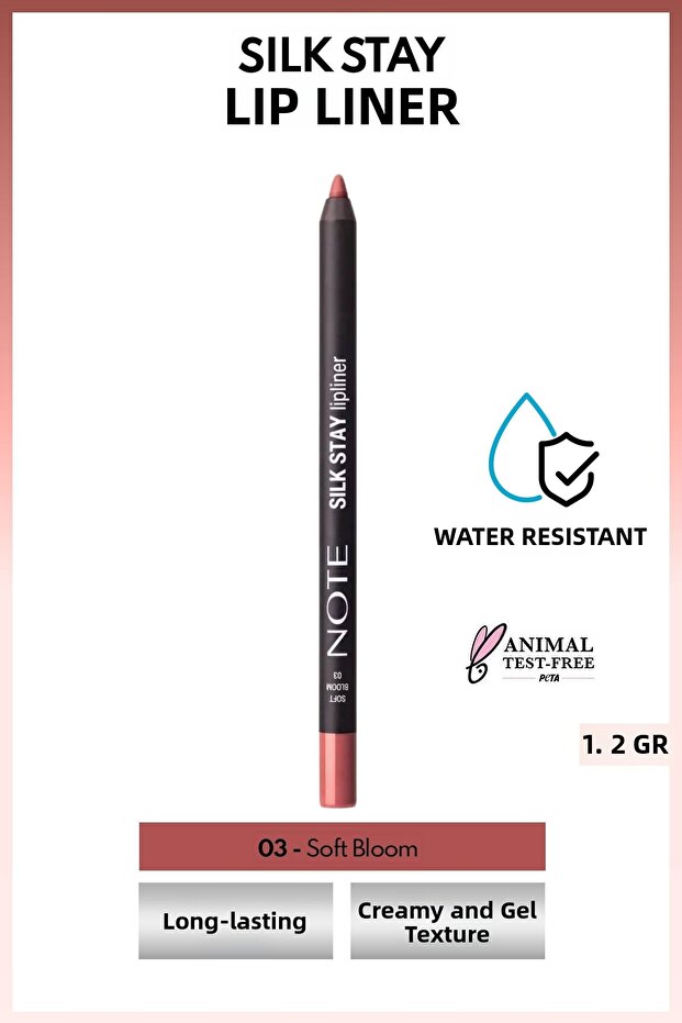 Note Sillk Stay Lipliner Lip Pencil 03 Soft Bloom