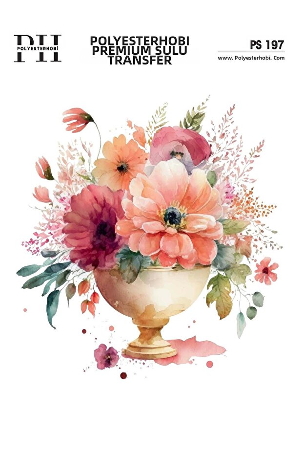 Premium Water Transfer 25X35 cm Flower Patterned Ps 197