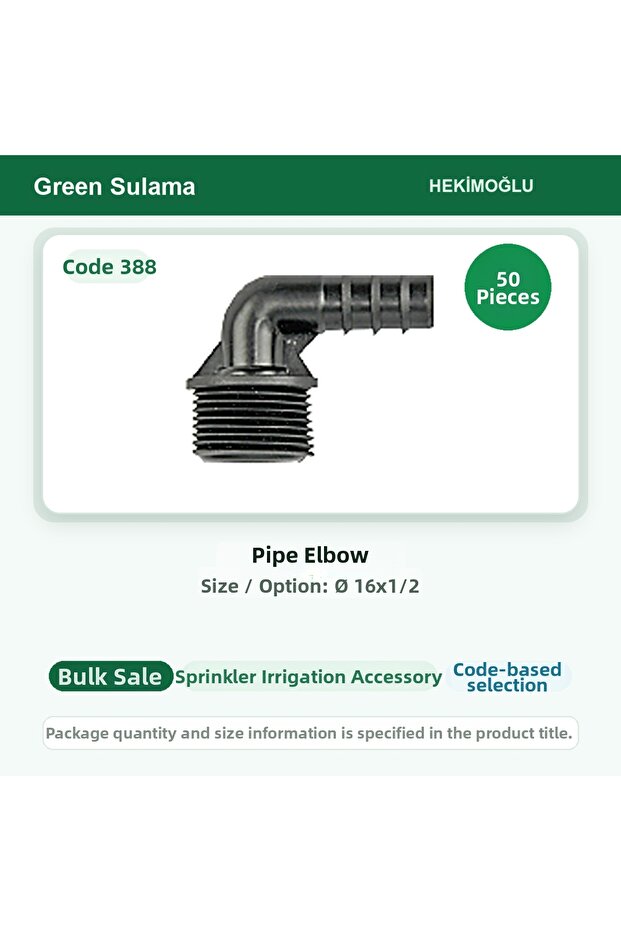 Pipe Elbow Ø 16X1/2 50 Pieces Package Code 388