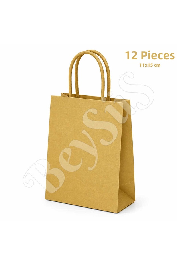 11X15 cm Gift Paper Bag Gold 12 Pieces