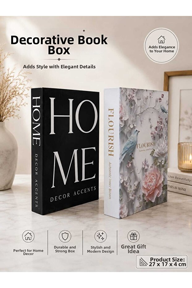 2-Pack Decorative Book Box