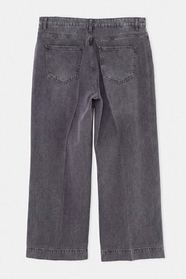 Antrasit Cep Detaylı Straight Fit İnce %100 Pamuk Non-Stretch Jeans TBBAW26CJ00021 - 7