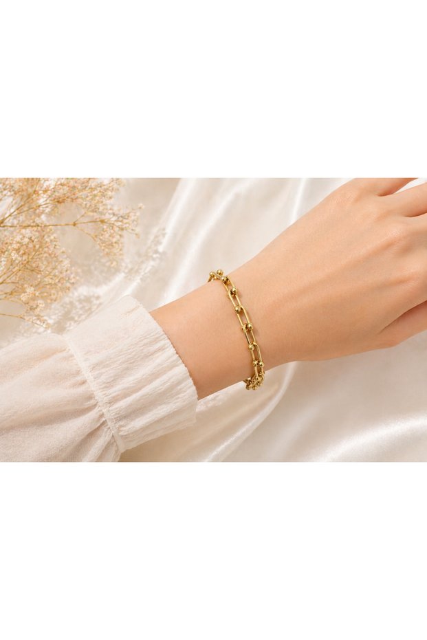 Tfany Model Gold Color Stainless Steel Women Bracelet-Women's Bracelet- Bracelet