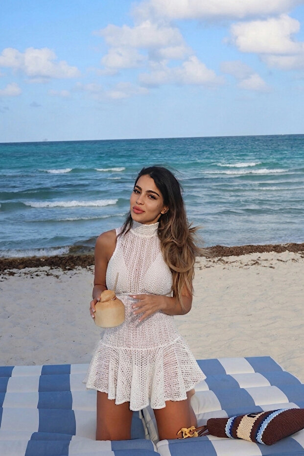 Sofia Beachwear White Mini Beach Dress