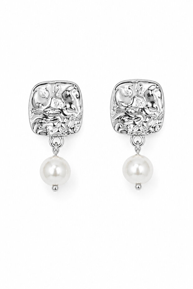 Women's Earrings Vintage Square Large Dangle Pearl Earrings