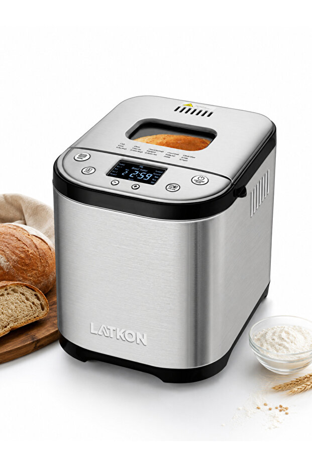 Bread Maker MBF-001, 710W, 900g, 15 programs, LCD Display, Timer, Programming Function, Keep Warm Function, Silver - 1