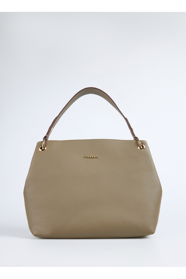 Khaki Women's Leather Shoulder Bag Carbyn04 Flt