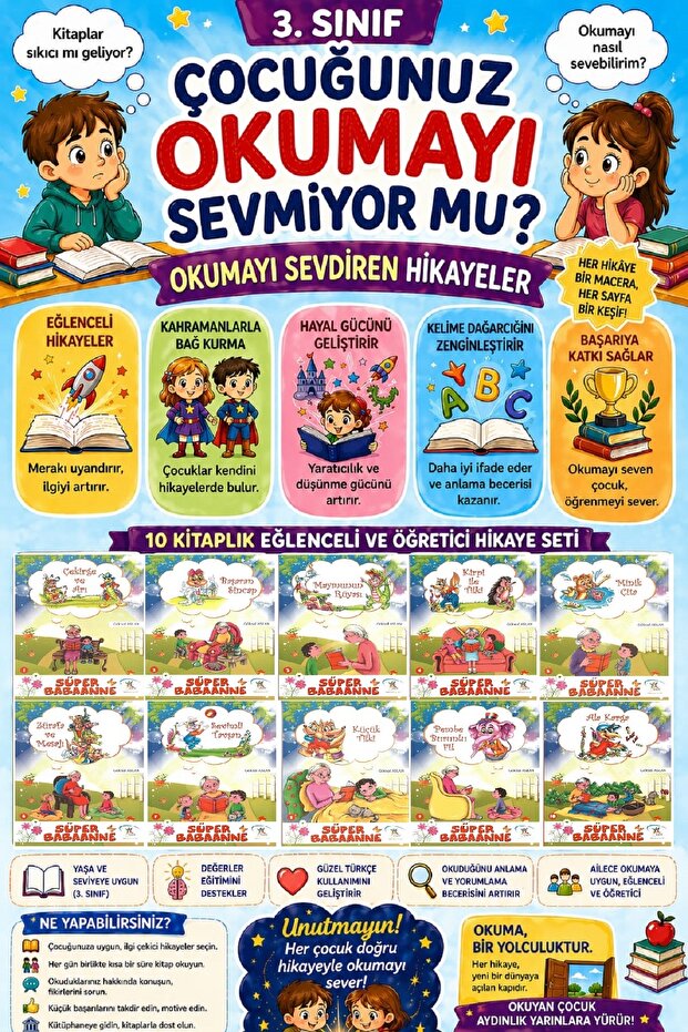 Set of 10 Stories for Third Grade Students Who Love Reading - 5 (48 Pages)