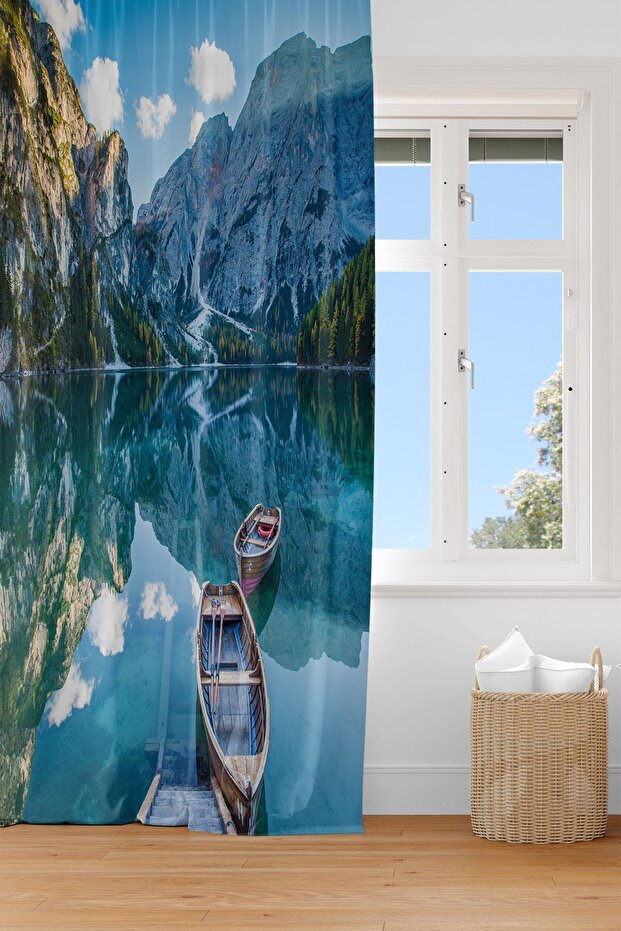 Kayik Landscape Digital Printing Single Wing Fon Curtain