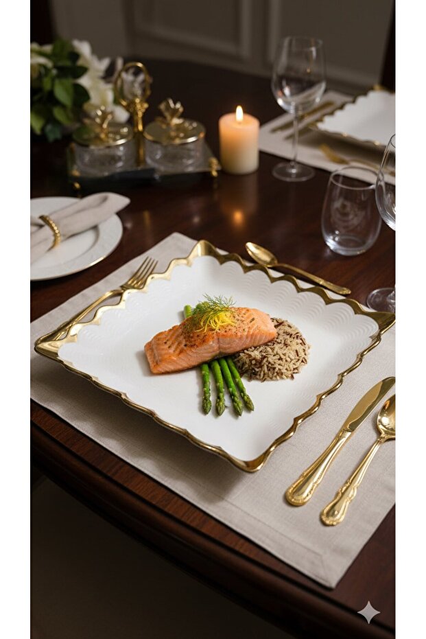 Daisy Square Serving Plate 26X26 cm - 2
