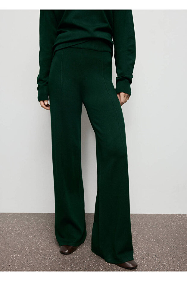 Knit Pants with Stitching Details