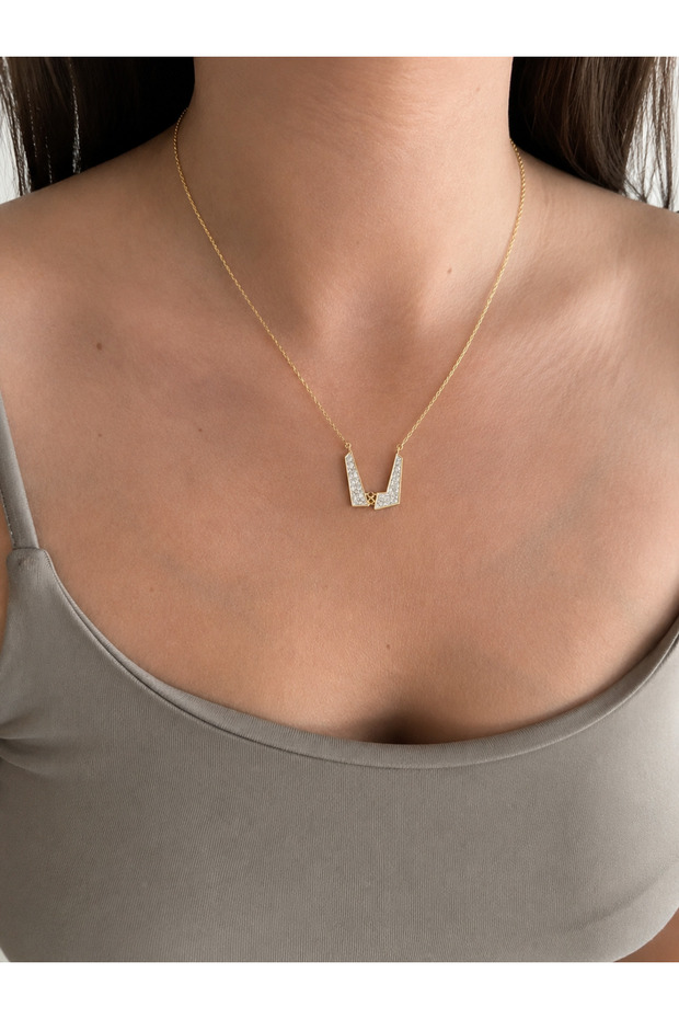 Zircon Stone Necklace Gold Steel Women's | Special Series Minimal Stylish Necklace