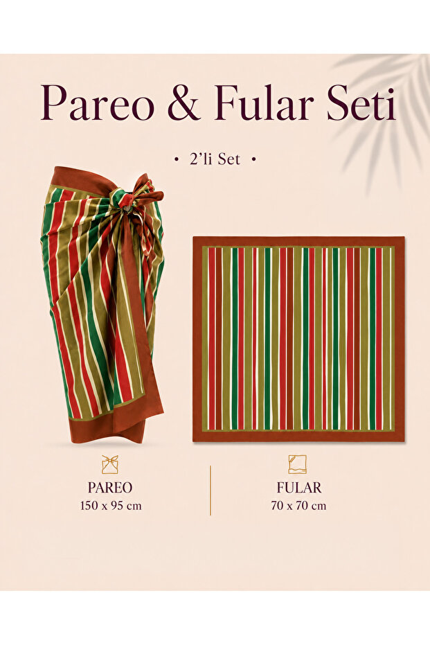 Choose Your Style Premium Capri Patterned 2-Piece Pareo and Scarf Set 150X95 cm / 70X70 cm