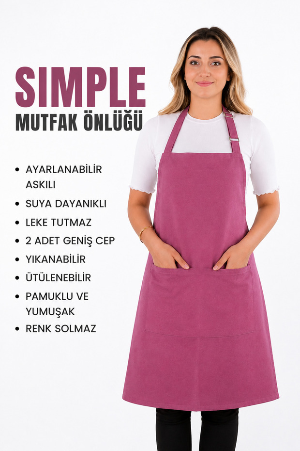 مريلة مطبخ بسيطة قابلة للتعديل - 1