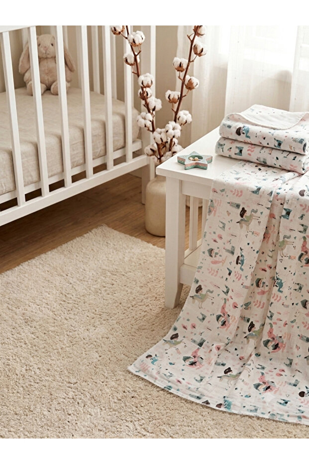 Flannel Cotton Baby Blanket – Soft 75×100 Swaddle & Stroller Cover (Fairytale)