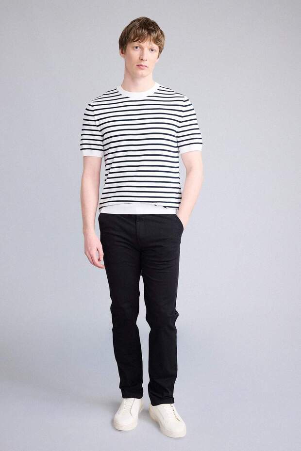 Regular Fit Normal Cut Summer Flat Leg Chino Canvas Trousers D7349Ax25Sp