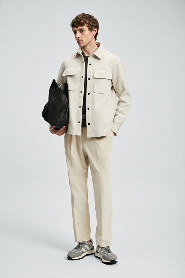 Andre Men's Knitted Jacket Ecru - 5