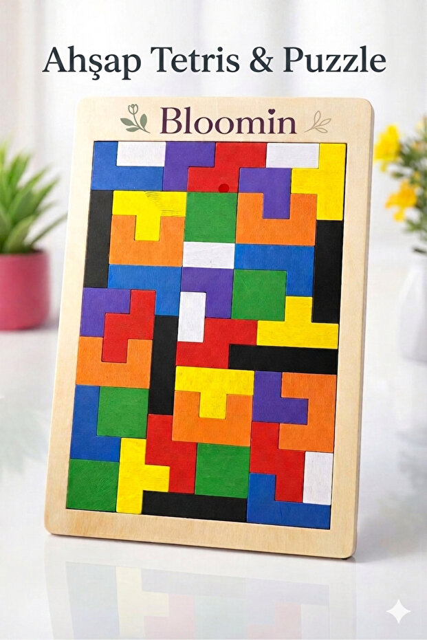 Wooden Tetris Block Puzzle Intelligence Toy Montessori Skill Development Hand Skill Toy