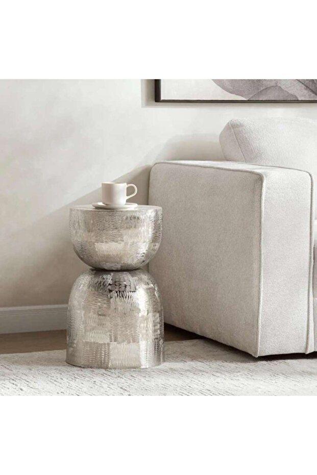 Dunamis Accent Table Marble - Silver